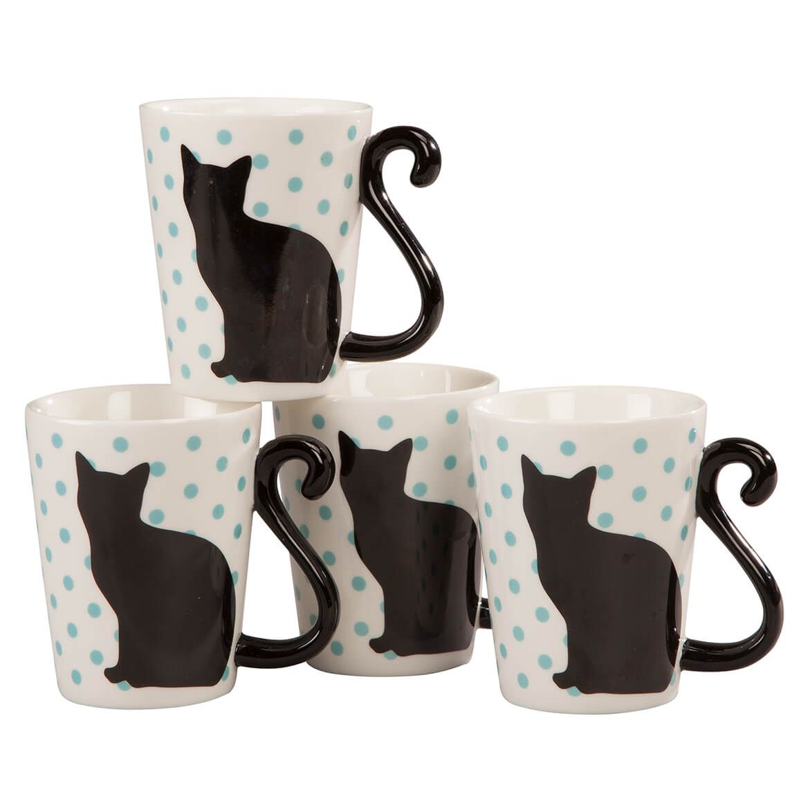 Cat Tail Mugs by Home Style Kitchen, Set of 4 + '-' + 363393