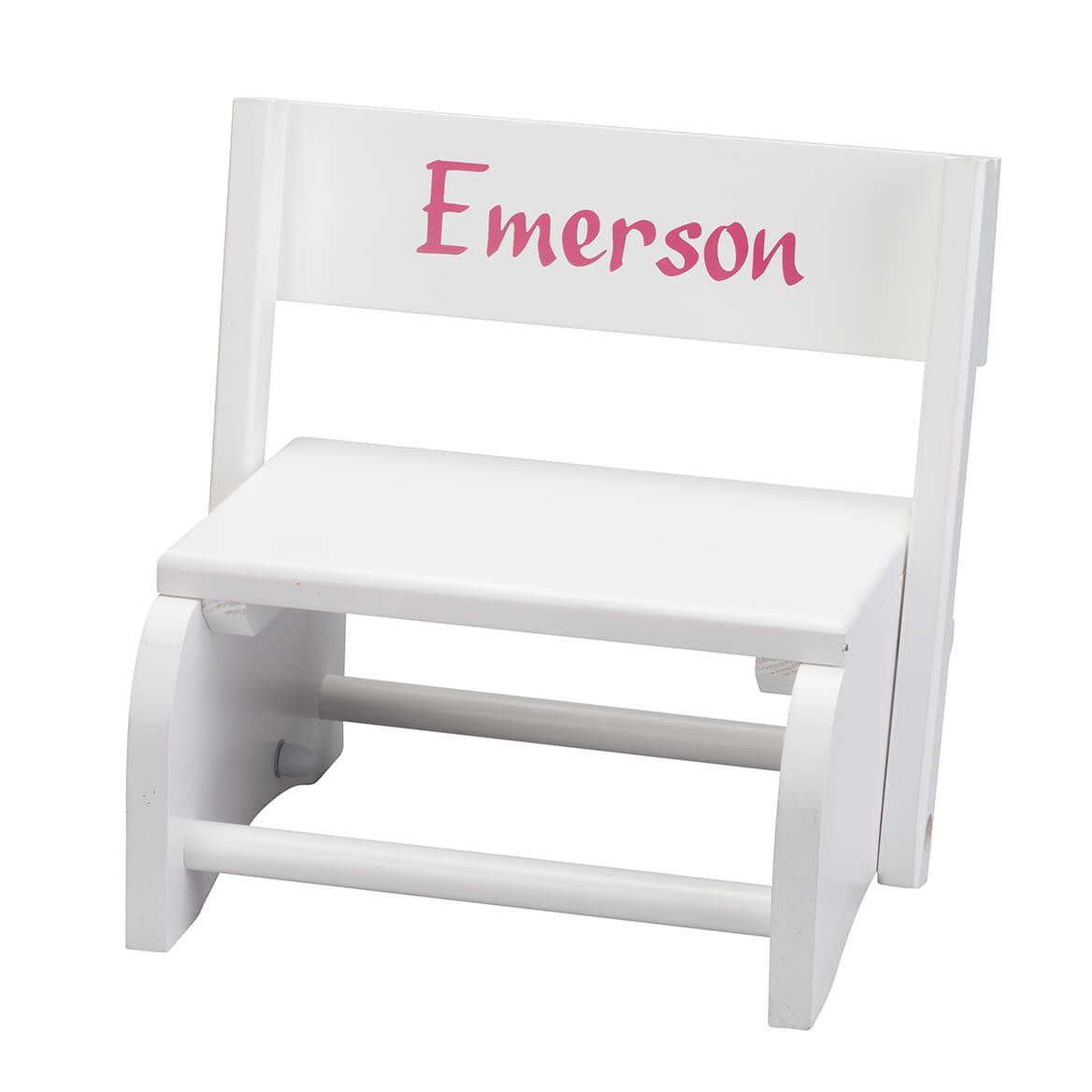Personalized White Wooden 2-in-1 Chair and Stepstool + '-' + 363555