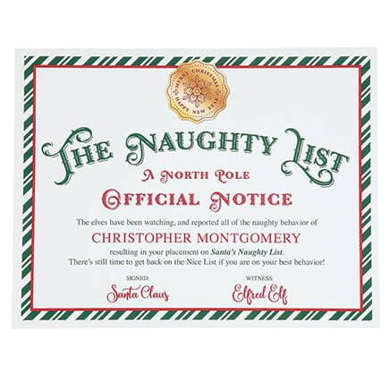 Personalized Santa Naughty List Certificate-363592