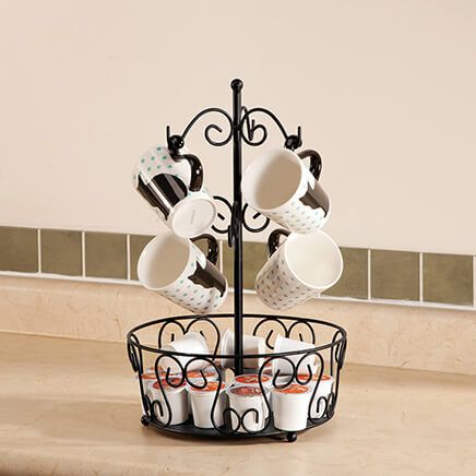 Mug Rack with Coffee Pod Storage-363751