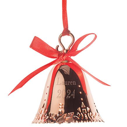 Personalized Rose Gold Tone Bell Ornament-363777