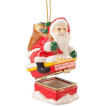 Santa Chimney Ornament Trinket Box-364154