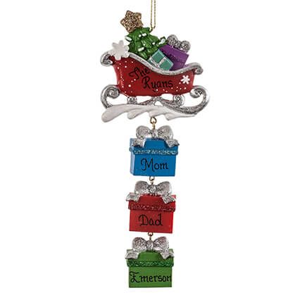 Personalized Sleigh and Gifts Dangle Ornament-364392