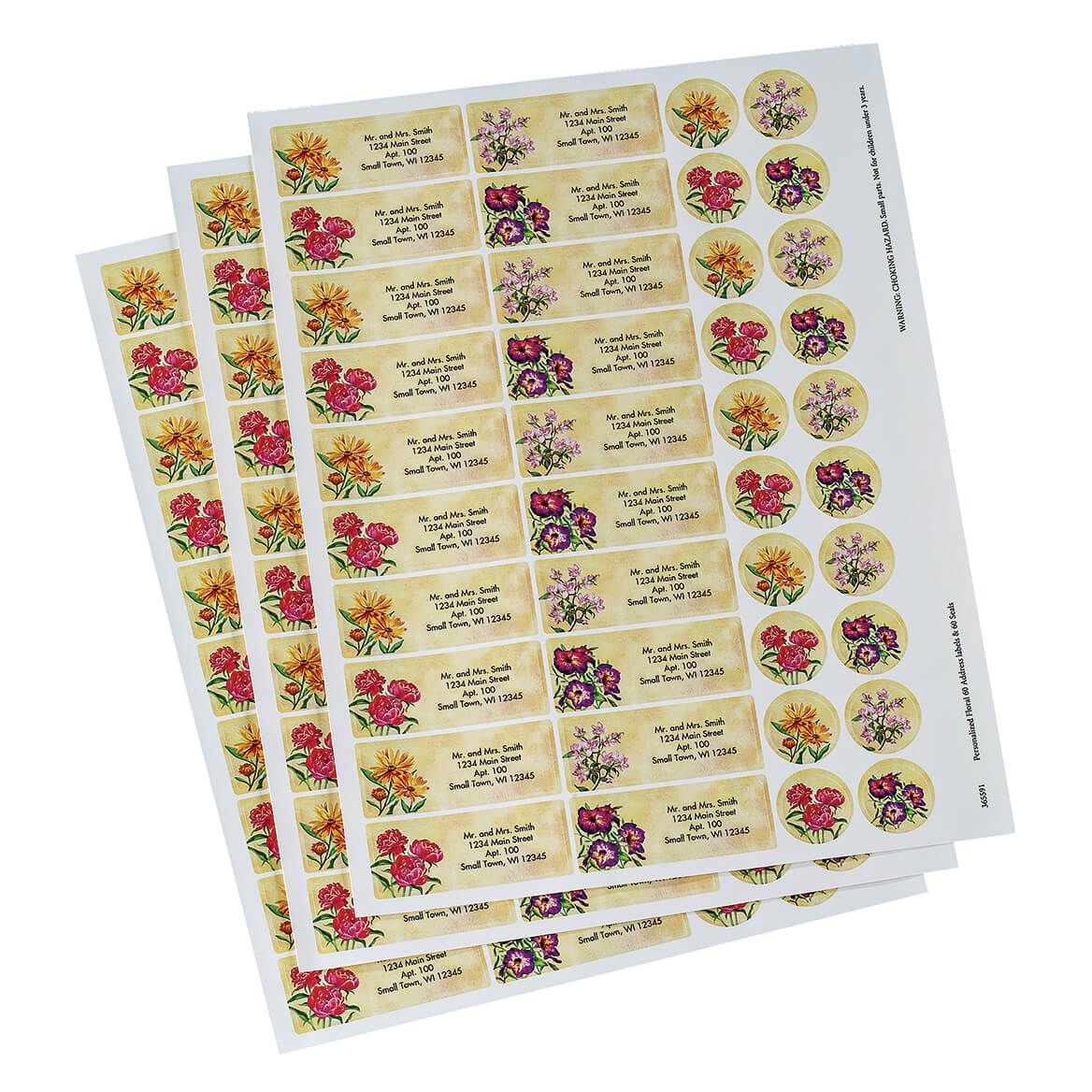 Personalized Floral Labels & Envelope Seals 60 + '-' + 365591