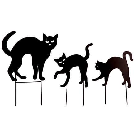 Black Cat Silhouette Stakes by Fox River Creations, Set of 3 - Miles ...