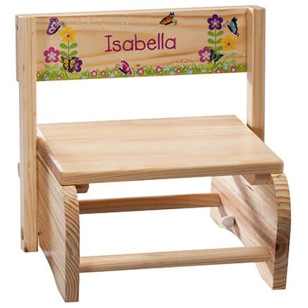 Personalized Children's Butterflies & Flowers Step Stool-365667