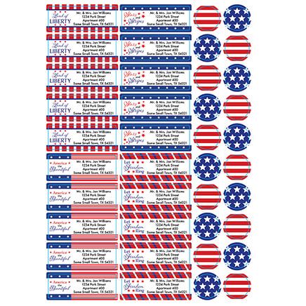 Personalized Stars and Stripes Labels & Envelope Seals Set of 60-366171