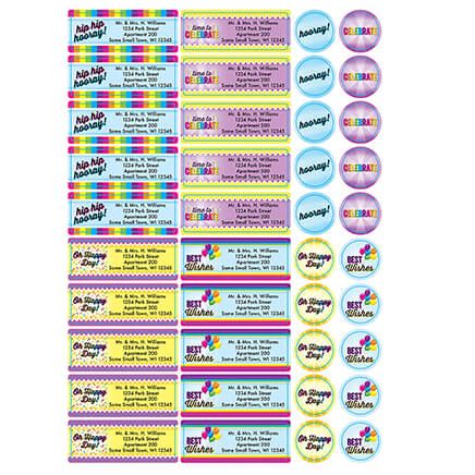 Personalized Colorful Celebrations Labels and Envelope Seals, Set of 60-366172