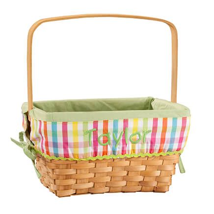 Personalized Plaid Wicker Easter Basket-366645