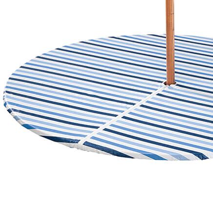Blue Stripe Vinyl Zippered Elasticized Table Cover by Home-Style Kitchen™-367201
