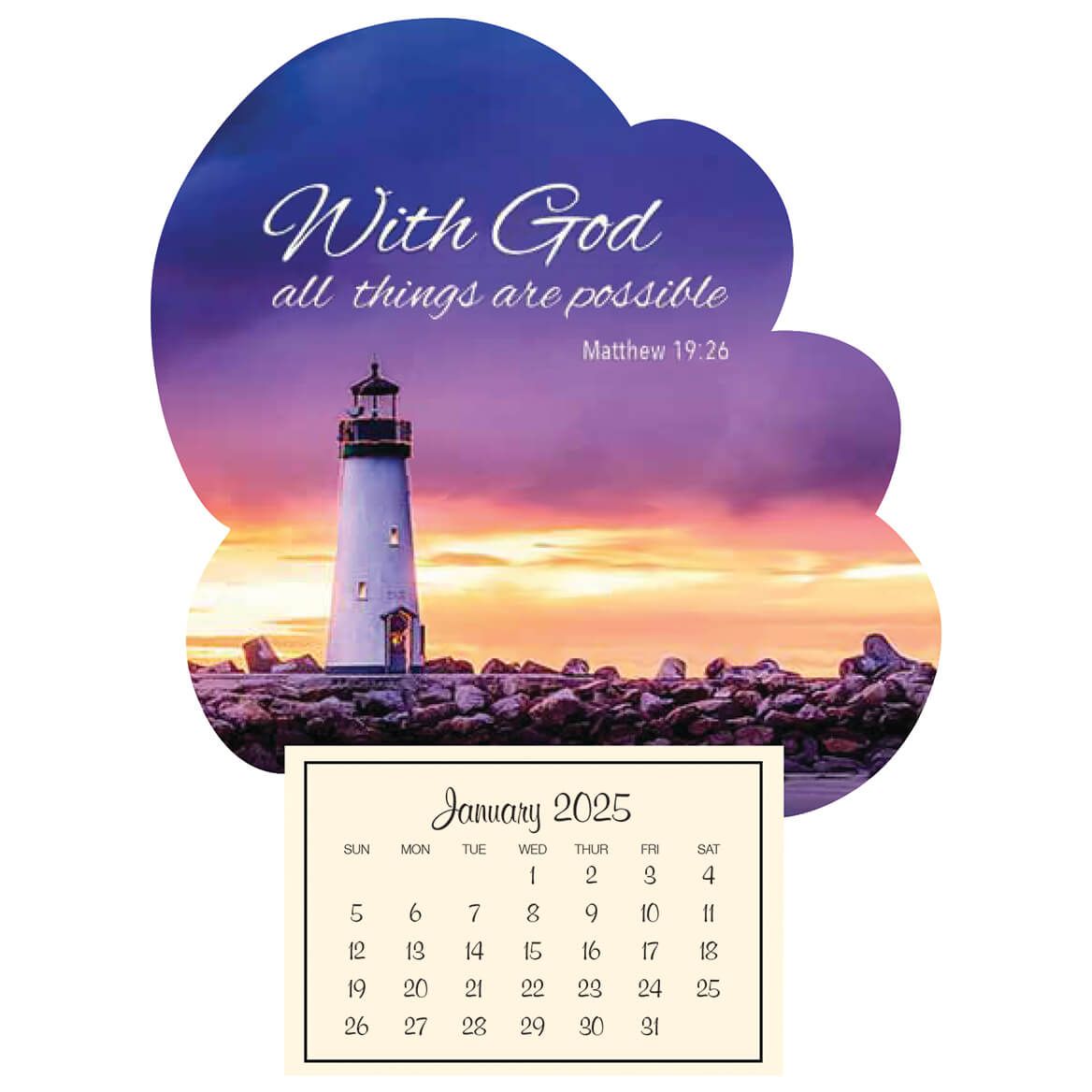 Mini Magnetic Calendar Inspirational Lighthouse + '-' + 367574