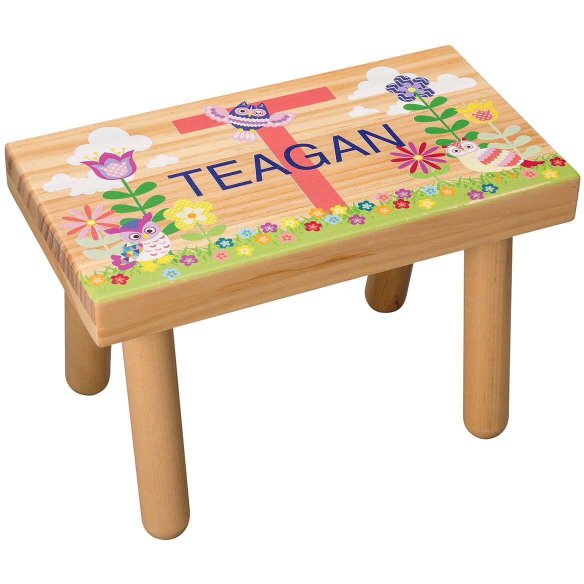 Personalized Flowers & Owls Children's Step Stool + '-' + 368057