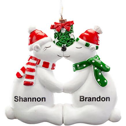 Personalized Kissing Polar Bear Couple Ornament-368177