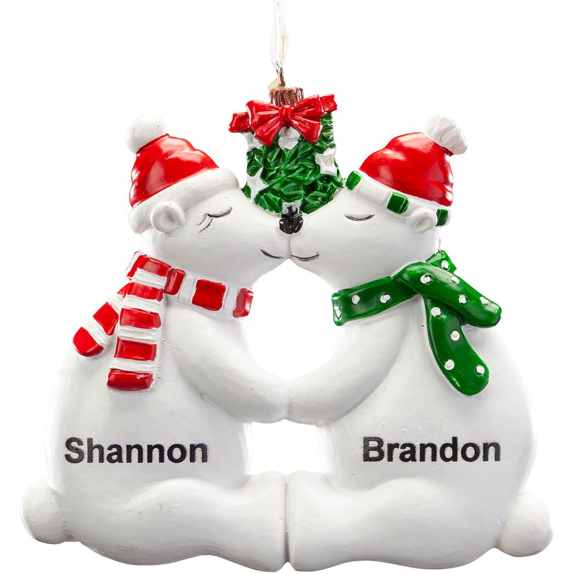 Personalized Kissing Polar Bear Couple Ornament + '-' + 368177