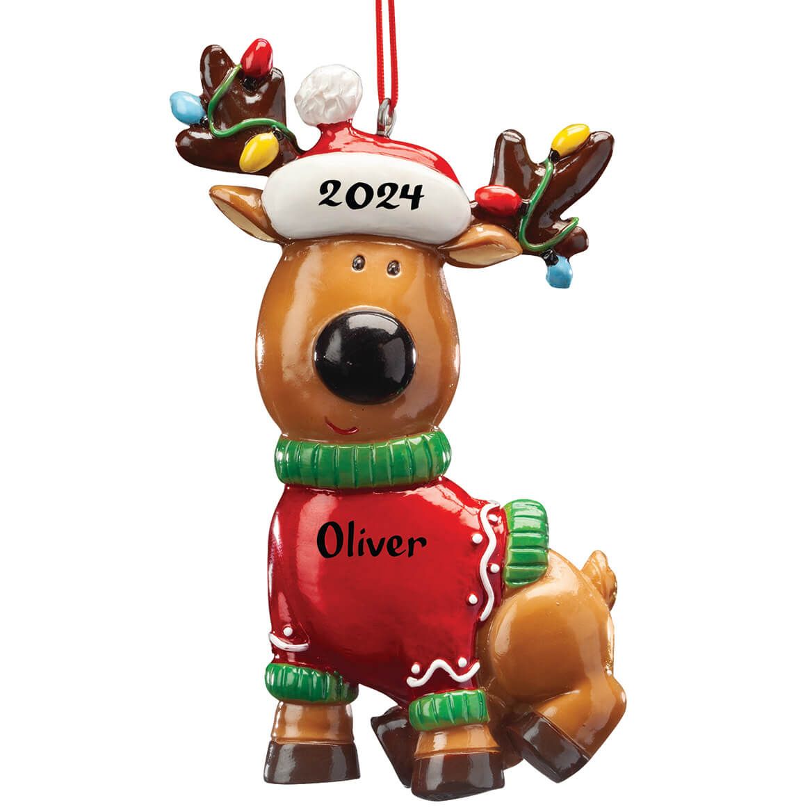 Personalized Reindeer in Sweater Ornament + '-' + 368286