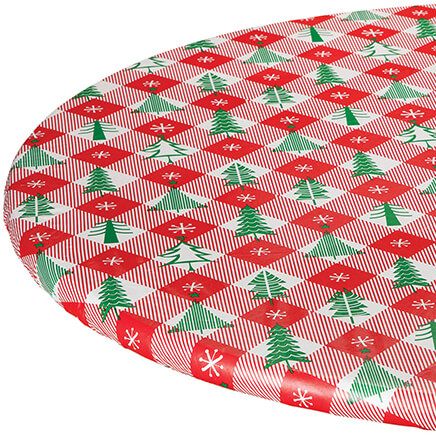 Vintage Holiday Tree Elasticized Vinyl Table Cover-368354