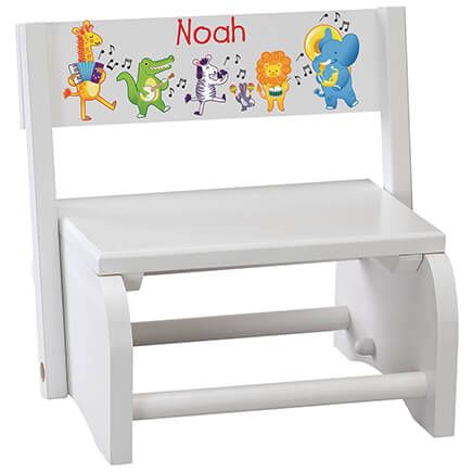 Personalized Children's White Musical Animals Step Stool-368490