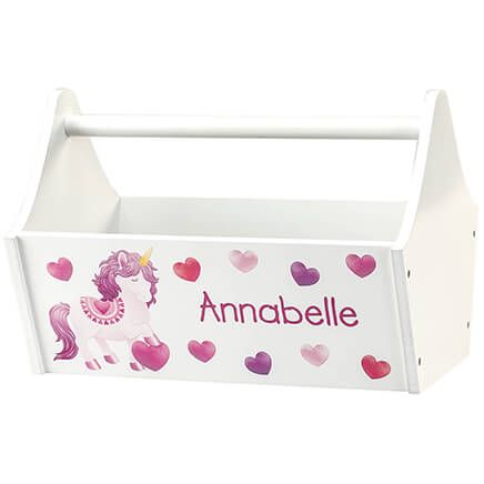 Personalized Unicorn Hearts Toy Caddy-368828