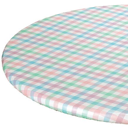 Spring Breeze Checked Vinyl Elasticized Table Cover-369145