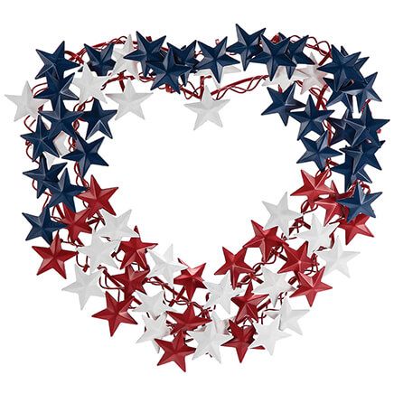 Metal Heart-Shaped Patriotic Wreath by Fox River™ Creations-369405