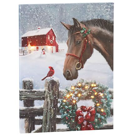 Christmas Horse Canvas by Holiday Peak™-370418