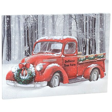 Personalized Red Truck Lighted Christmas Canvas by Holiday Peak™-370525