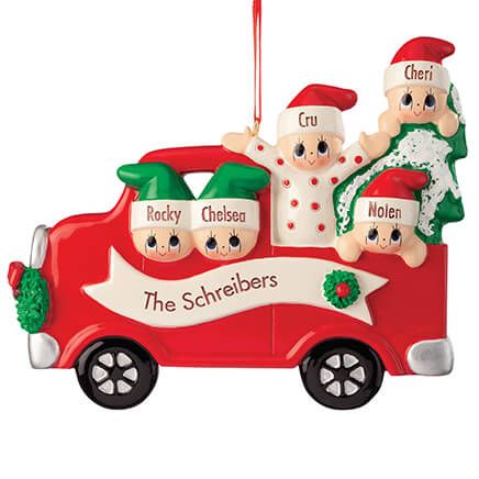 Personalized Red Truck Family Ornament-370544