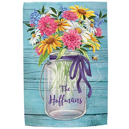 Personalized Mason Jar Floral Garden Flag-370558