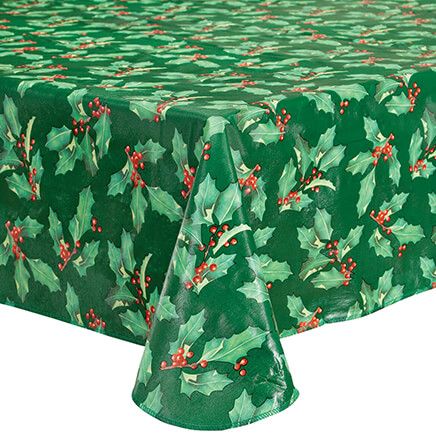 Holly Holiday Vinyl Table Cover-370742