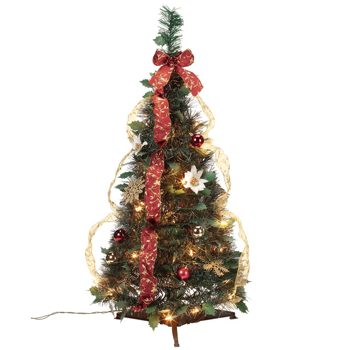 3' Burgundy & Gold  Victorian Pull-Up Tree by Holiday Peak™ + '-' + 370811