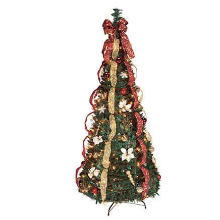 6' Burgundy & Gold Victorian Pull-Up Tree by Holiday Peak™-370813