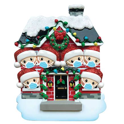 Family of 6 In Masks Ornament-371153