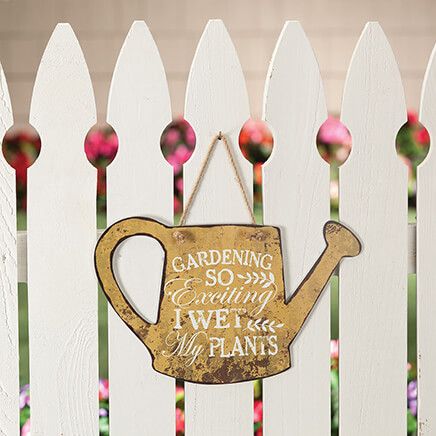 Metal "I Wet My Plants" Watering Can by Fox River™ Creations-371435