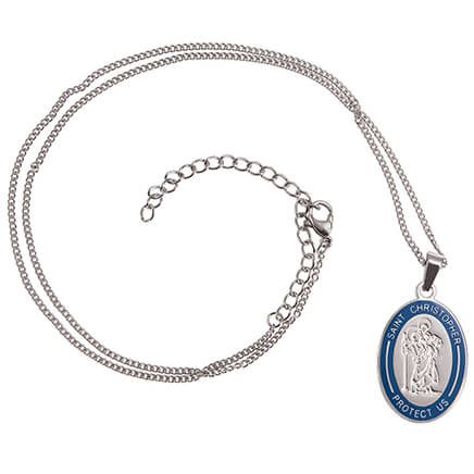 Personalized St. Christopher Medallion Necklace-371579
