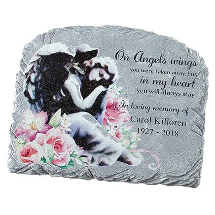 Personalized Floral Angel Garden Stone-371657