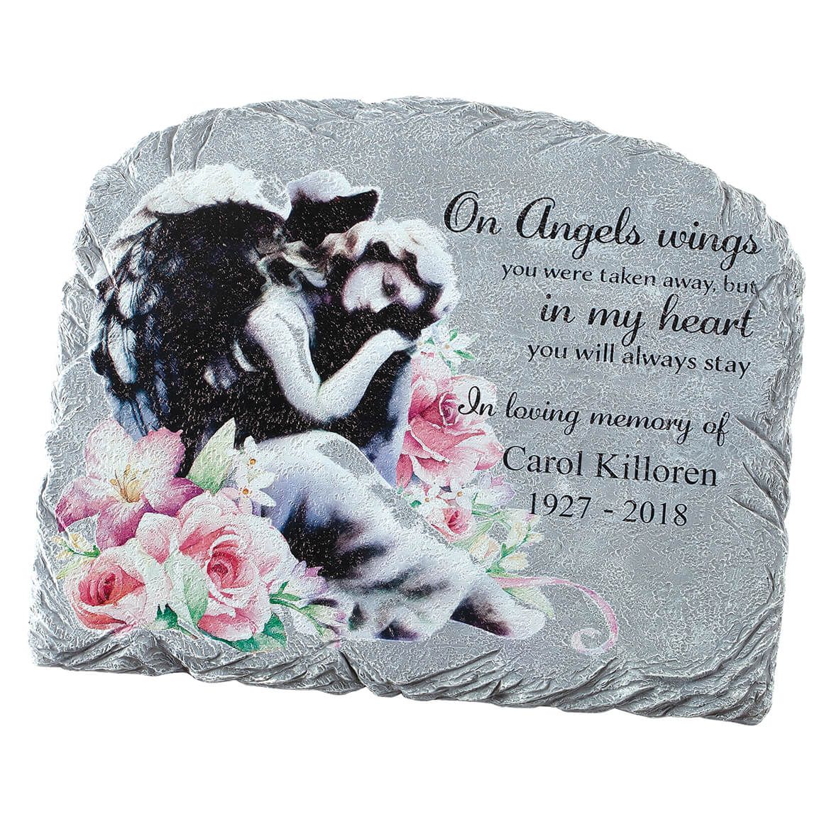 Personalized Floral Angel Garden Stone + '-' + 371657
