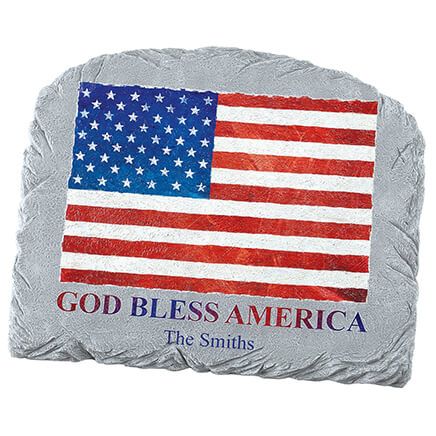 Personalized God Bless America Flag Garden Stone-371658