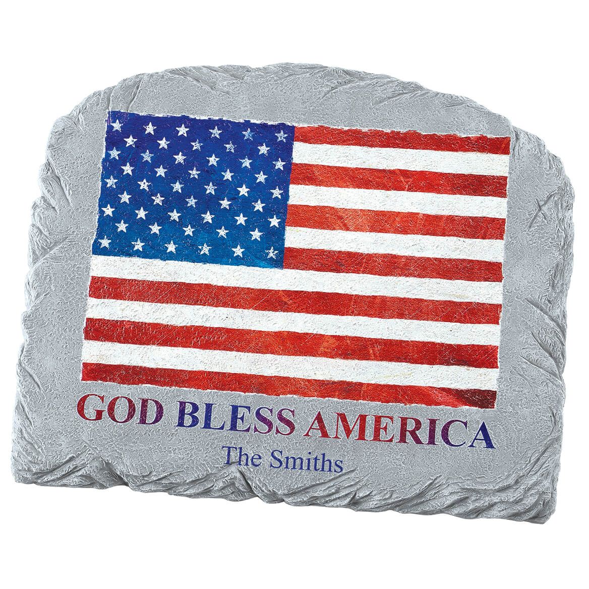 Personalized God Bless America Flag Garden Stone + '-' + 371658