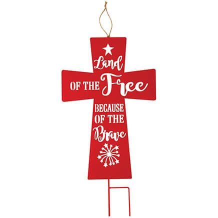 Land of the Free Metal Cross Stake by Fox River™ Creations-371711