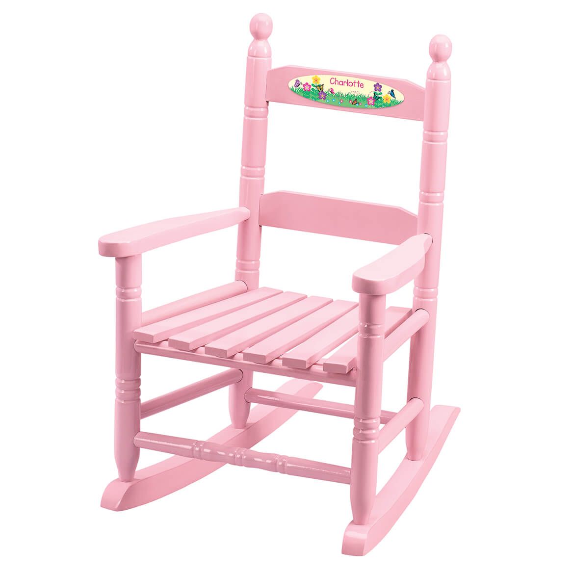 Personalized Flowers & Butterflies Children's Rocking Chair + '-' + 371720