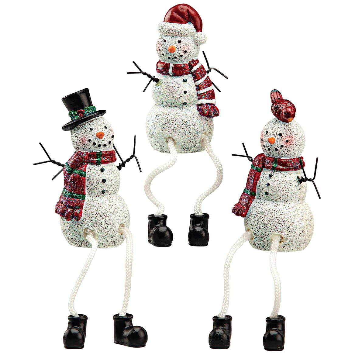 Resin Snowman Shelf Sitters by Holiday Peak™, Set of 3 + '-' + 371865