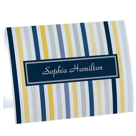 Personalized Striped Note Cards, Set of 20-372029