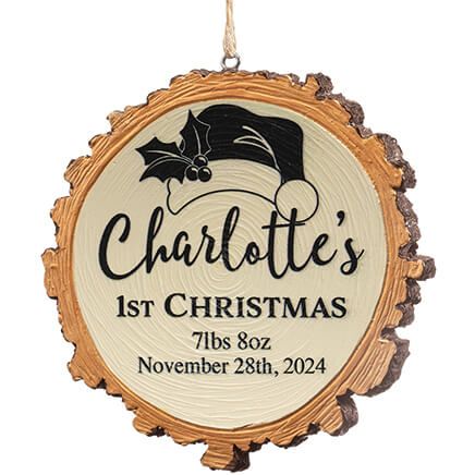 Personalized Baby's 1st Christmas Resin Wood Slice Ornament-372087