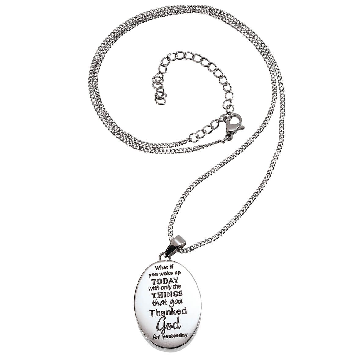 Personalized Thank God for Yesterday Oval Necklace + '-' + 372340
