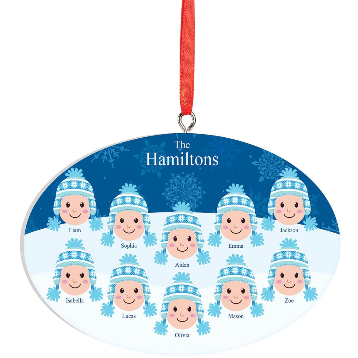 Personalized Light Skintone Winter Hat Family Ornament + '-' + 372380