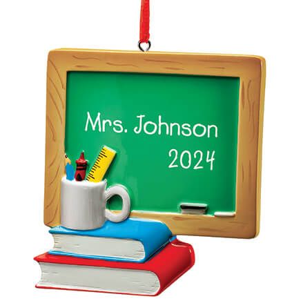 Personalized Chalkboard and Books Ornament-372415