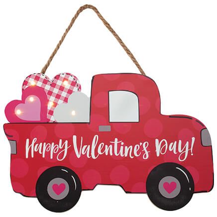 Valentine's Day Truck Lighted Hanger by Holiday Peak™-372420