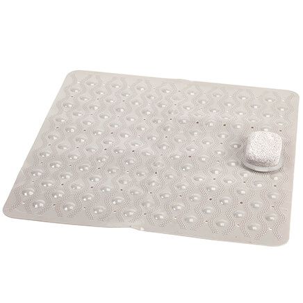 Nonslip Square Shower Mat with Pumice Stone-372437