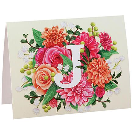 Personalized Floral Initial Notecards, Set of 20-372600
