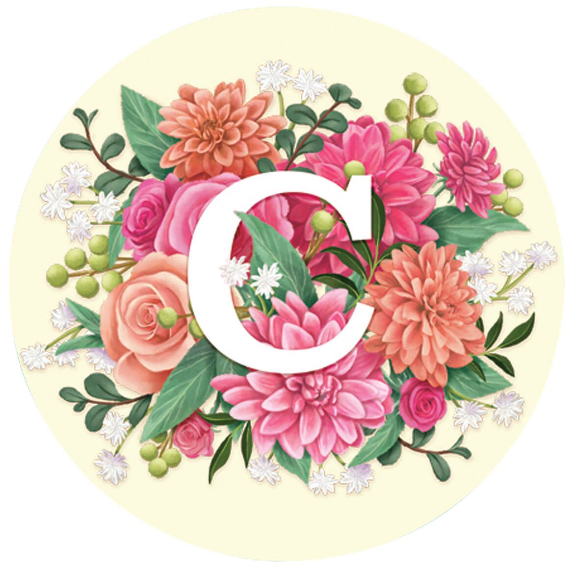 Personalized Floral Initial Envelope Seals, Set of 48 + '-' + 372601